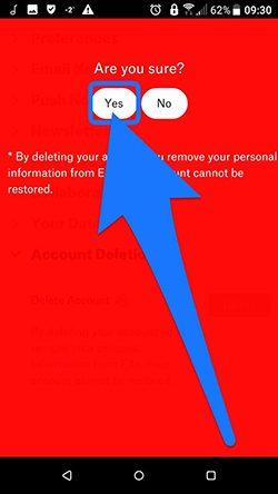آموزش تصویری حذف حساب کاربری در شبکه اجتماعی الو Ello اندرویدی